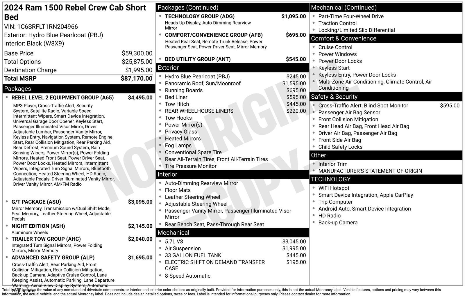 2024 RAM 1500 Rebel Crew Cab 4x4 5'7" Box