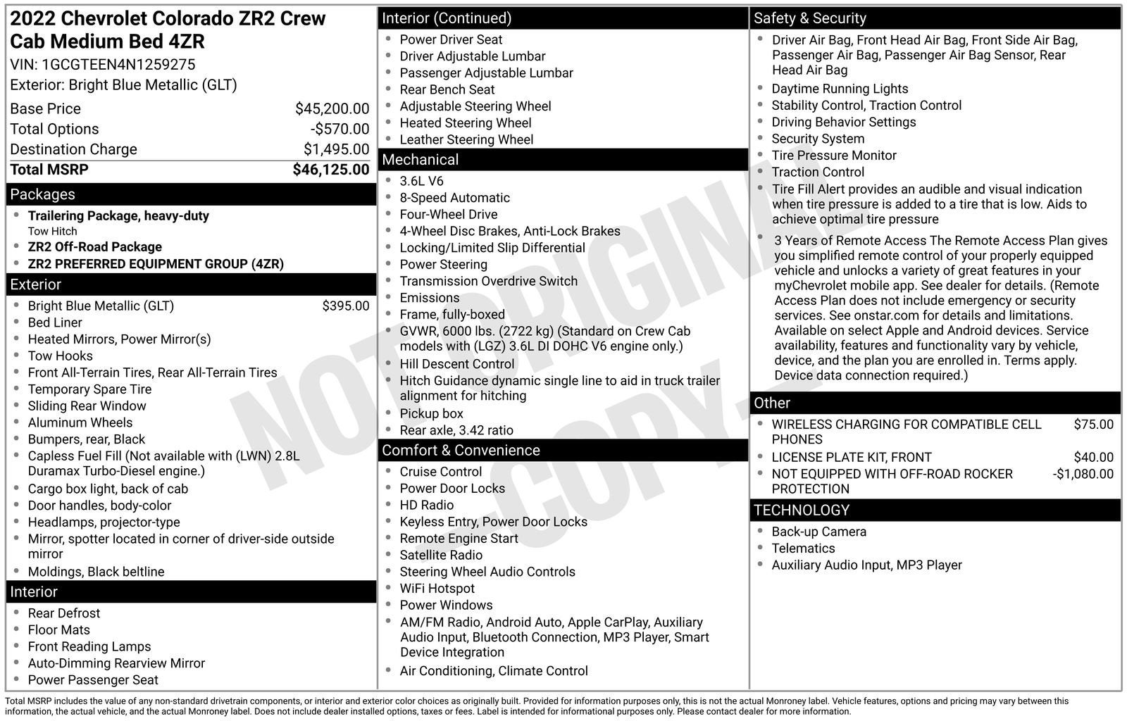 2022 Chevrolet Colorado ZR2