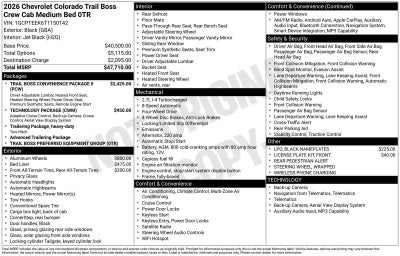 2026 Chevrolet Colorado Trail Boss