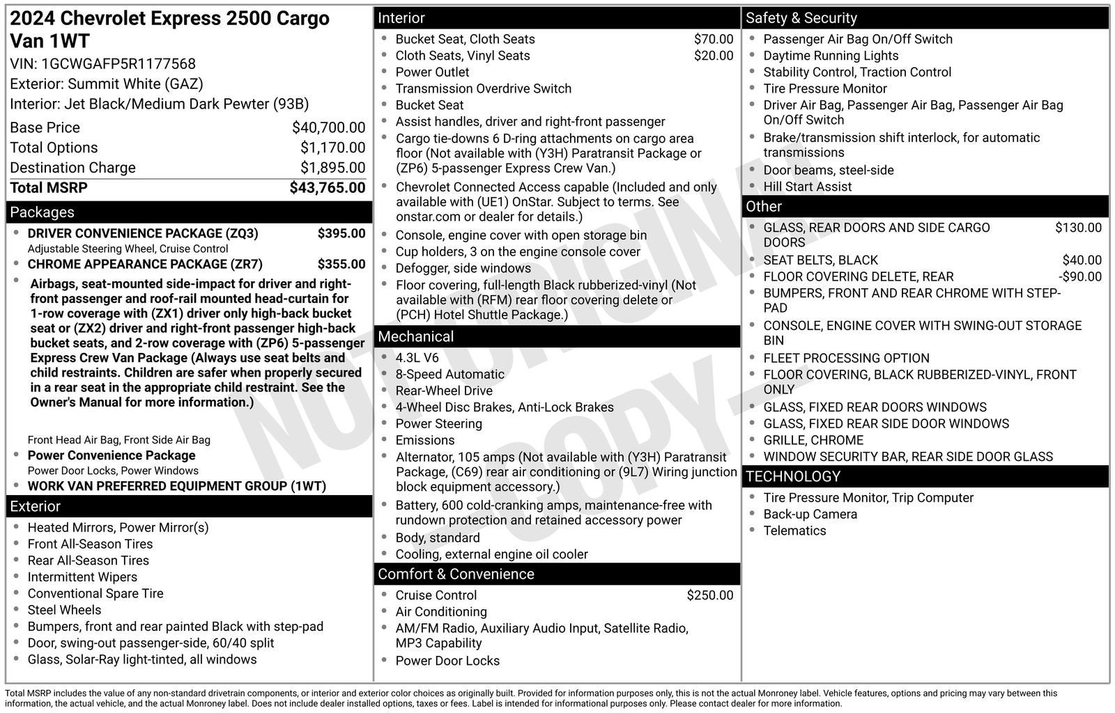 2024 Chevrolet Express Cargo 2500 WT