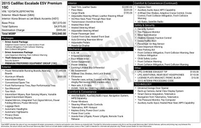 2015 Cadillac Escalade ESV Premium