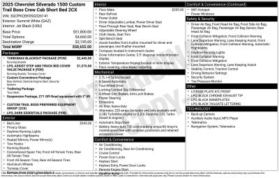 2025 Chevrolet Silverado 1500 Custom Trail Boss