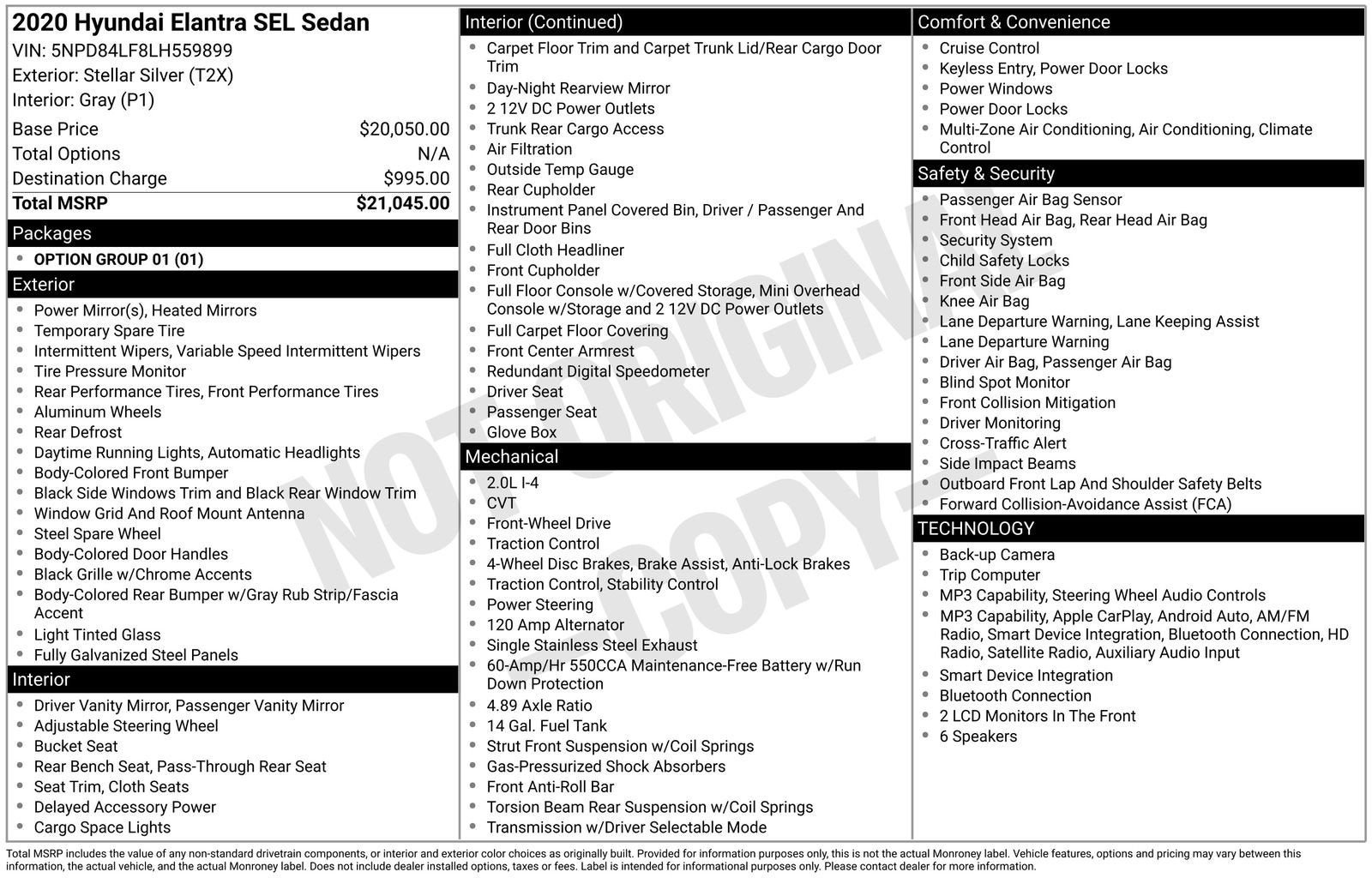 2020 Hyundai Elantra SEL
