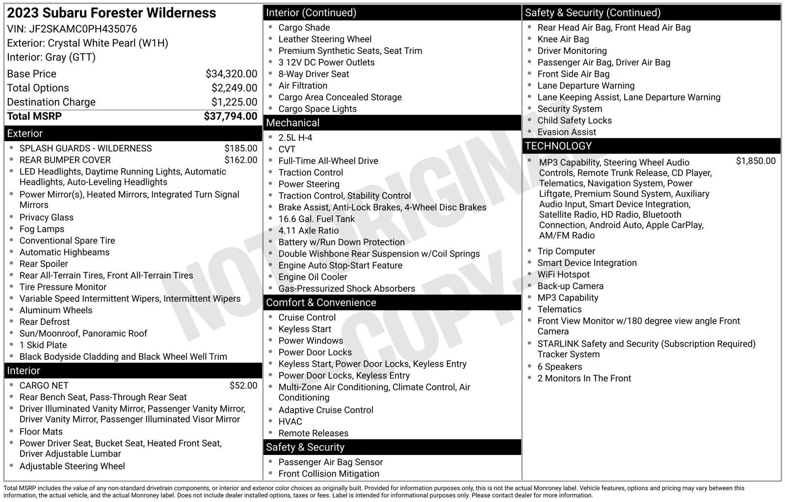 2023 Subaru Forester Wilderness