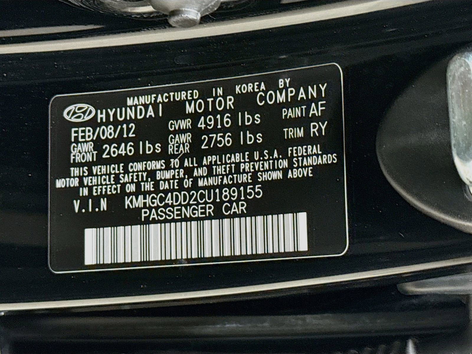 2012 Hyundai Genesis 3.8