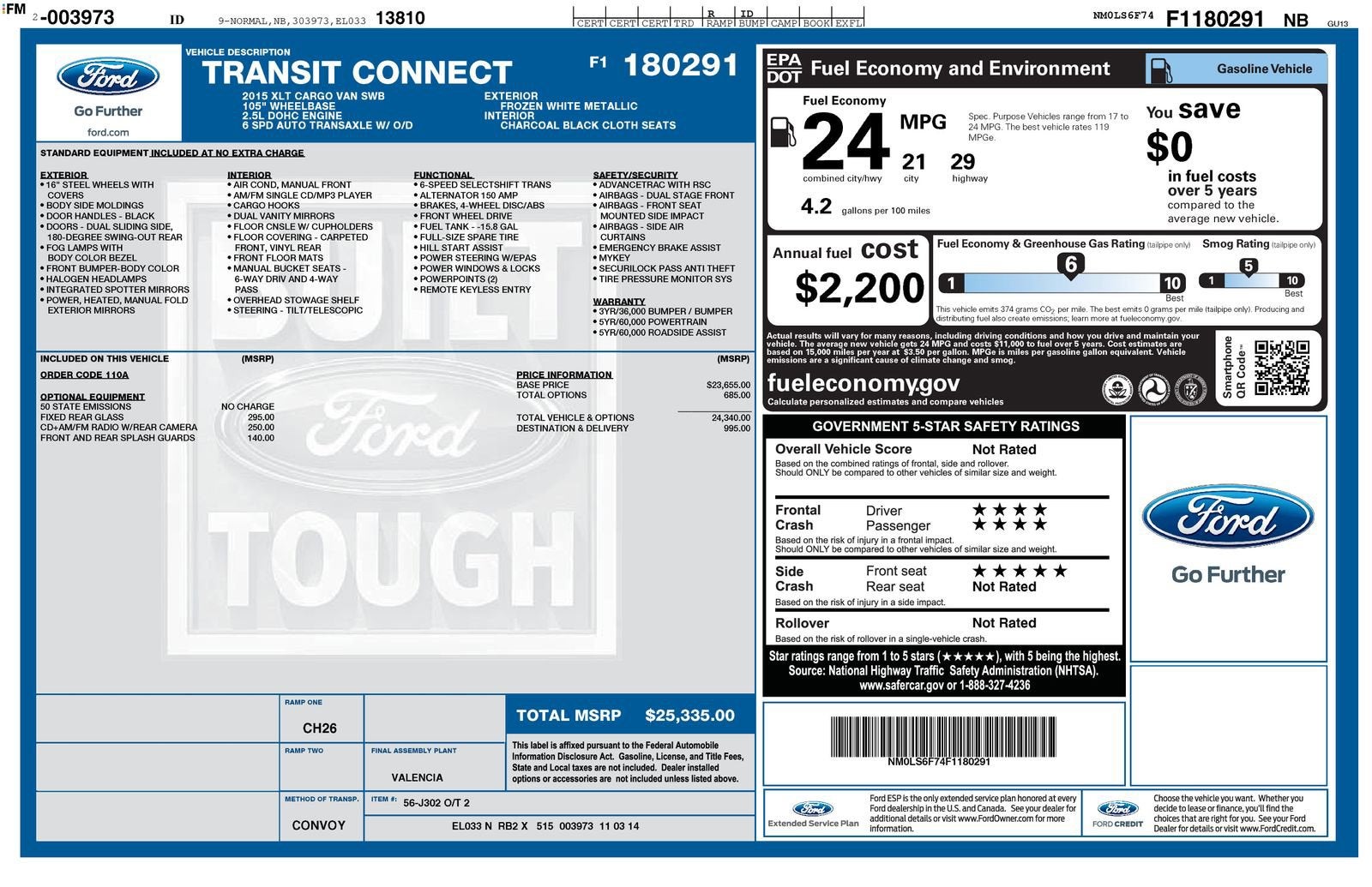 2015 Ford Transit Connect XLT