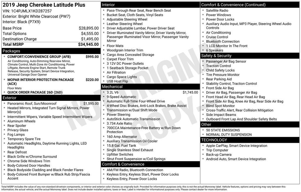 2019 Jeep Cherokee Latitude Plus