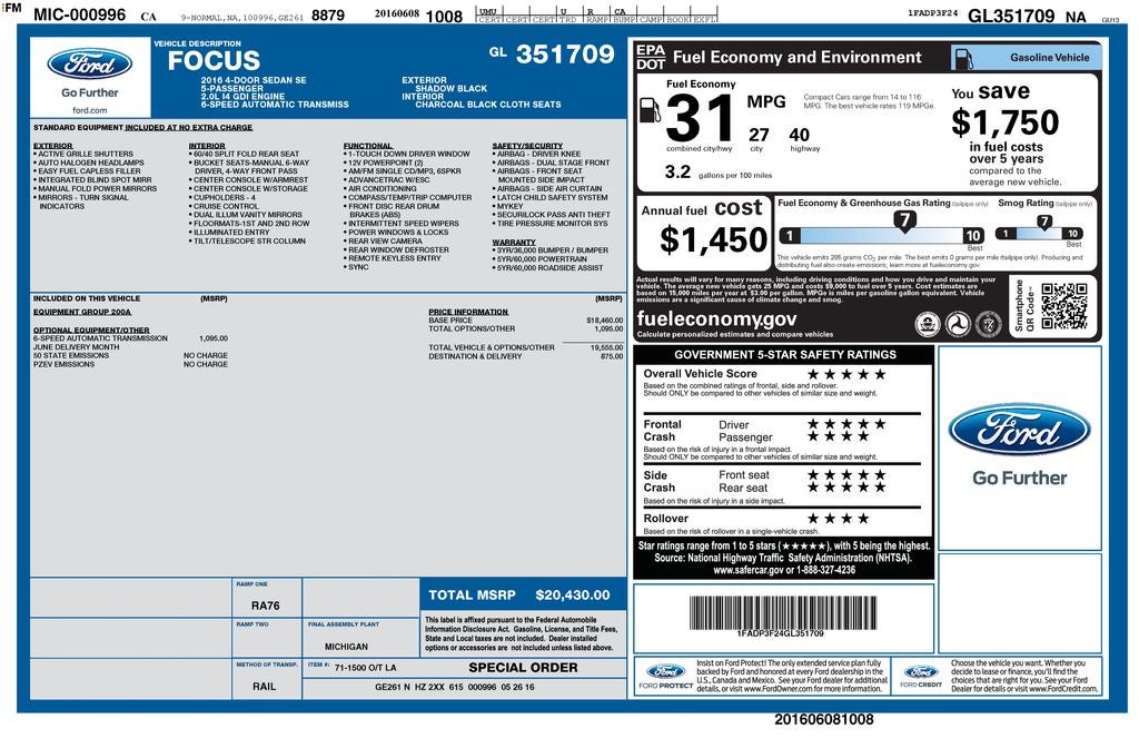 2016 Ford Focus SE