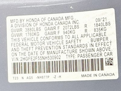 2022 Honda Civic Sport