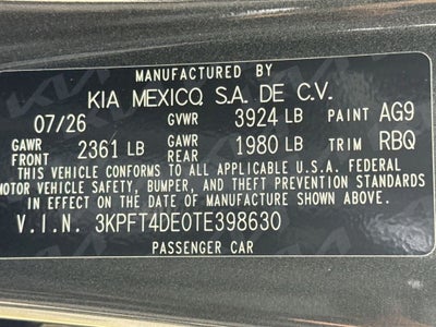 2026 Kia K4 LXS