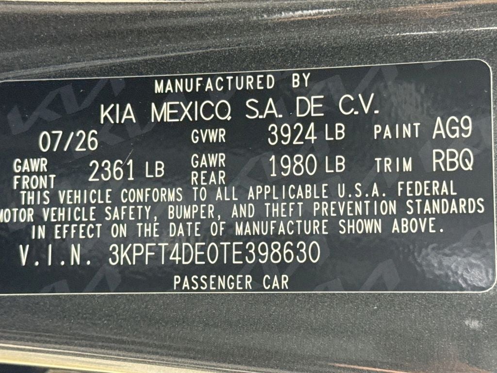 2026 Kia K4 LXS