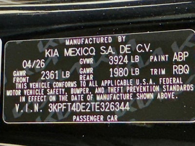 2026 Kia K4 LXS