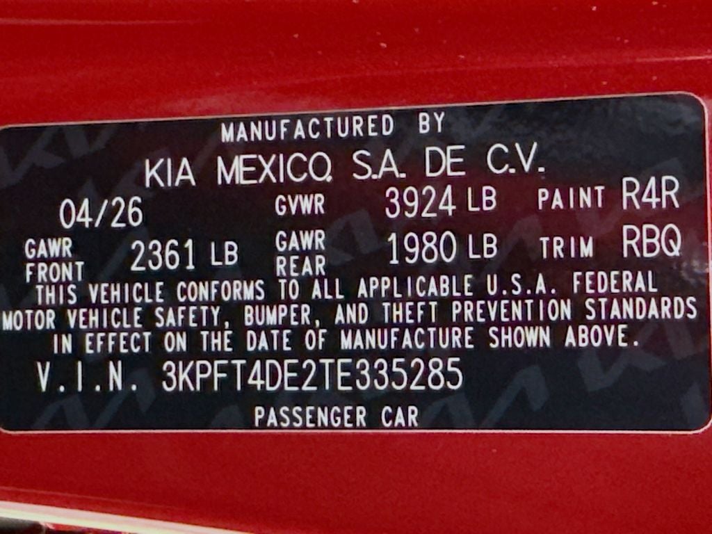2026 Kia K4 LXS