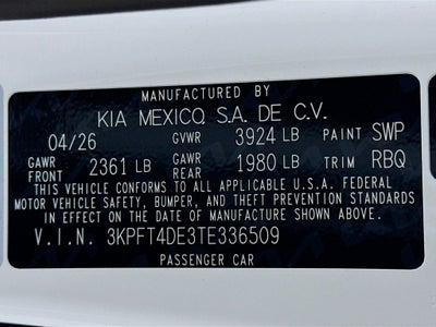 2026 Kia K4 LXS