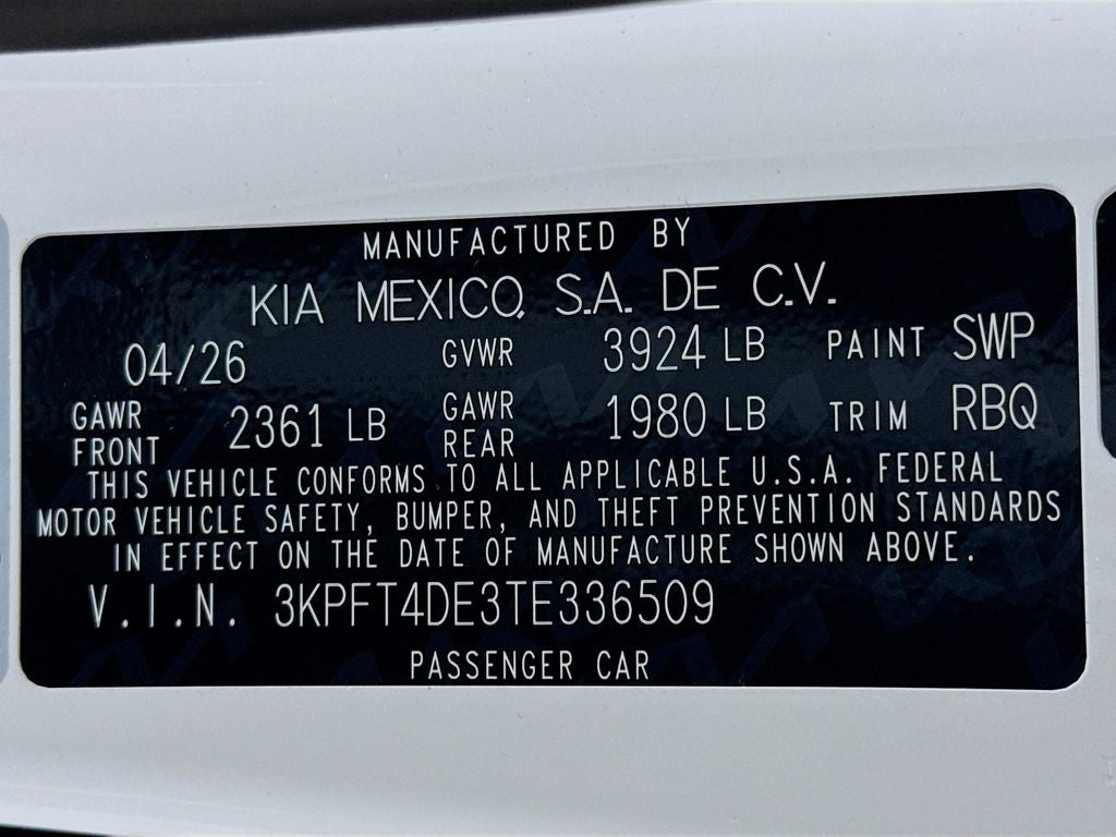 2026 Kia K4 LXS