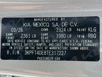 2026 Kia K4 LXS