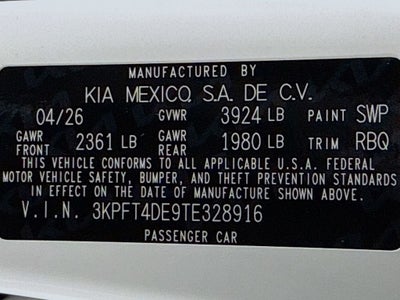 2026 Kia K4 LXS