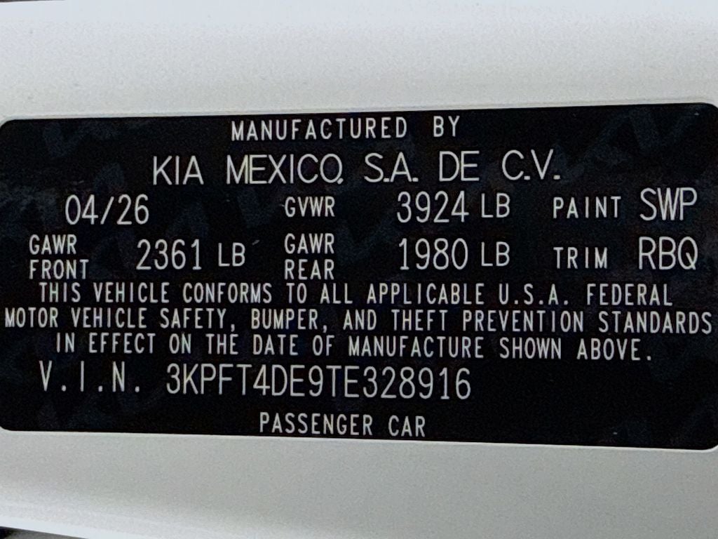 2026 Kia K4 LXS