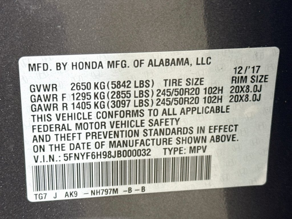 2018 Honda Pilot Touring