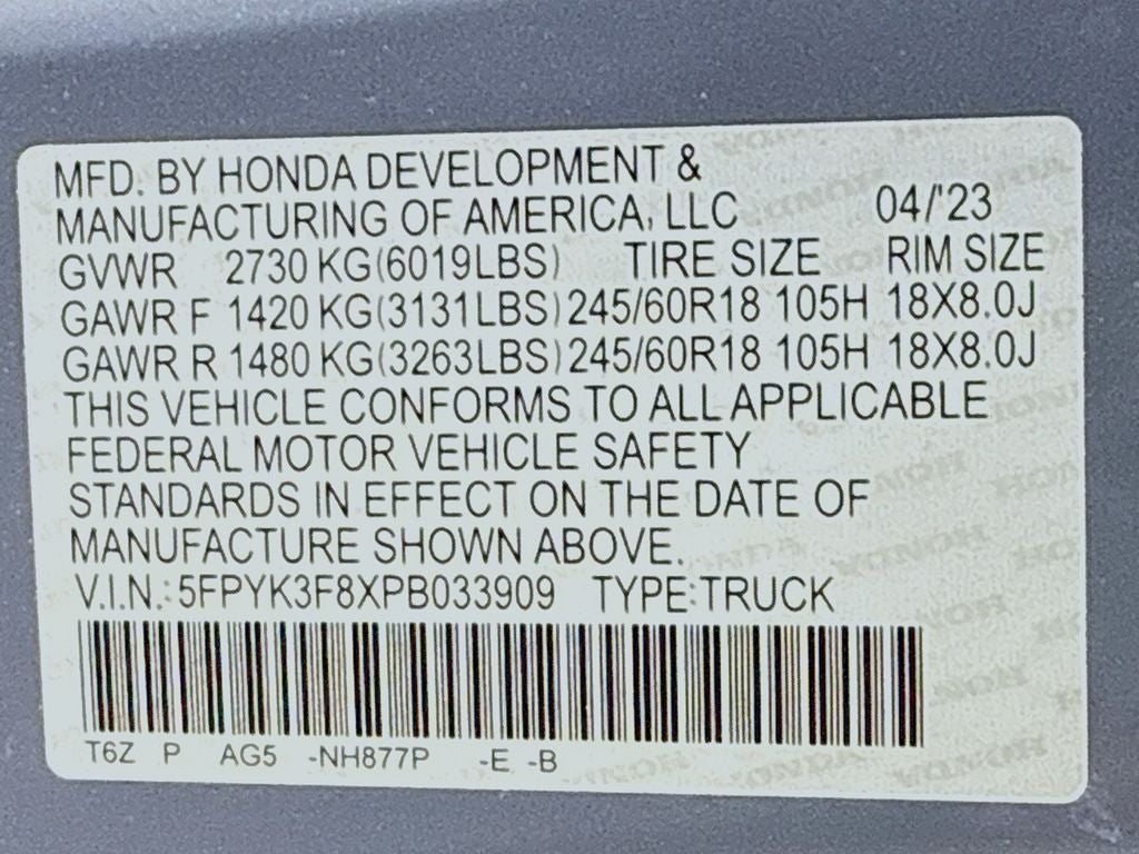 2023 Honda Ridgeline Black Edition