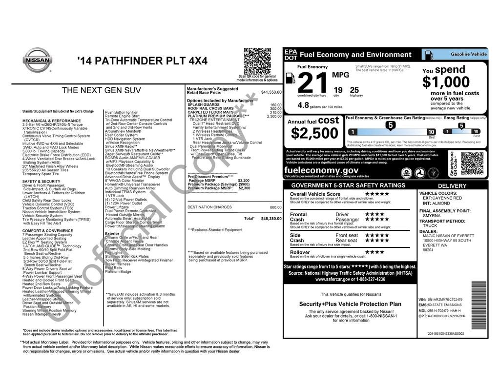 2014 Nissan Pathfinder SL