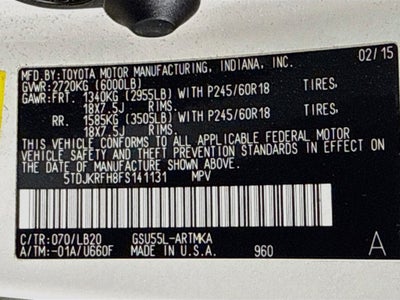 2015 Toyota Highlander XLE V6