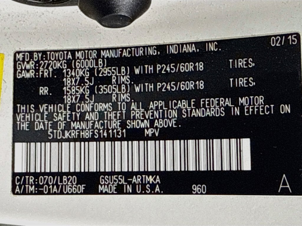 2015 Toyota Highlander XLE V6