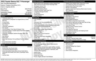 2022 Toyota Sienna XLE 7 Passenger
