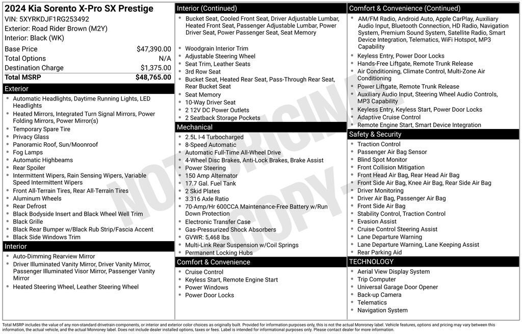 2024 Kia Sorento X-Pro SX Prestige