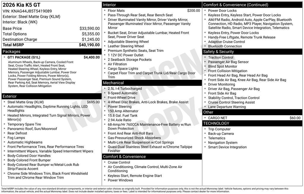 2026 Kia K5 GT