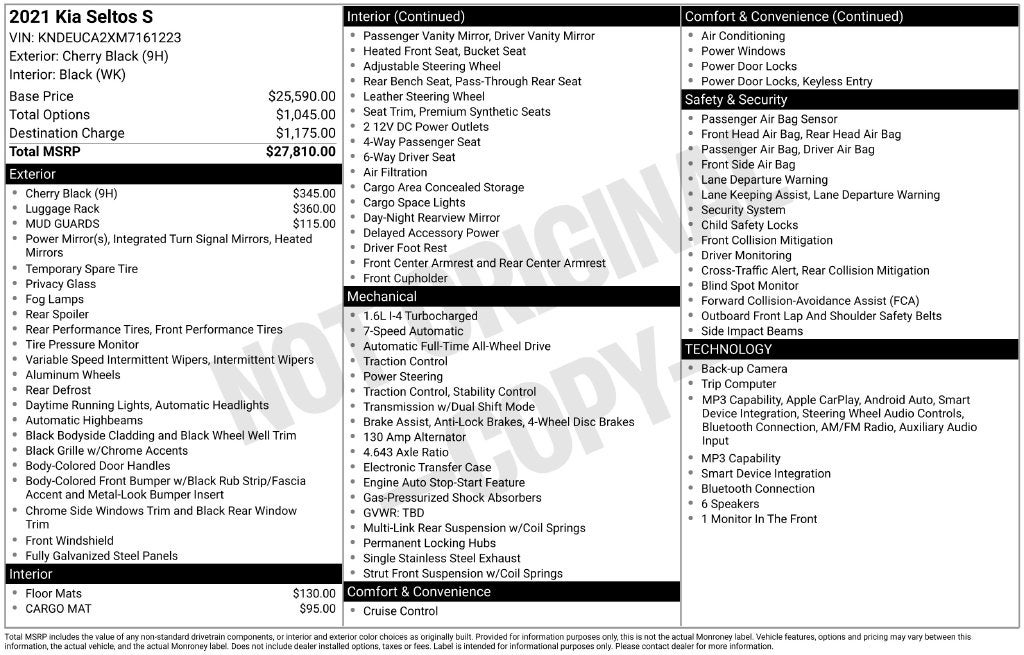 2021 Kia Seltos S