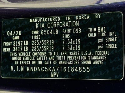 2026 Kia Carnival Hybrid EX