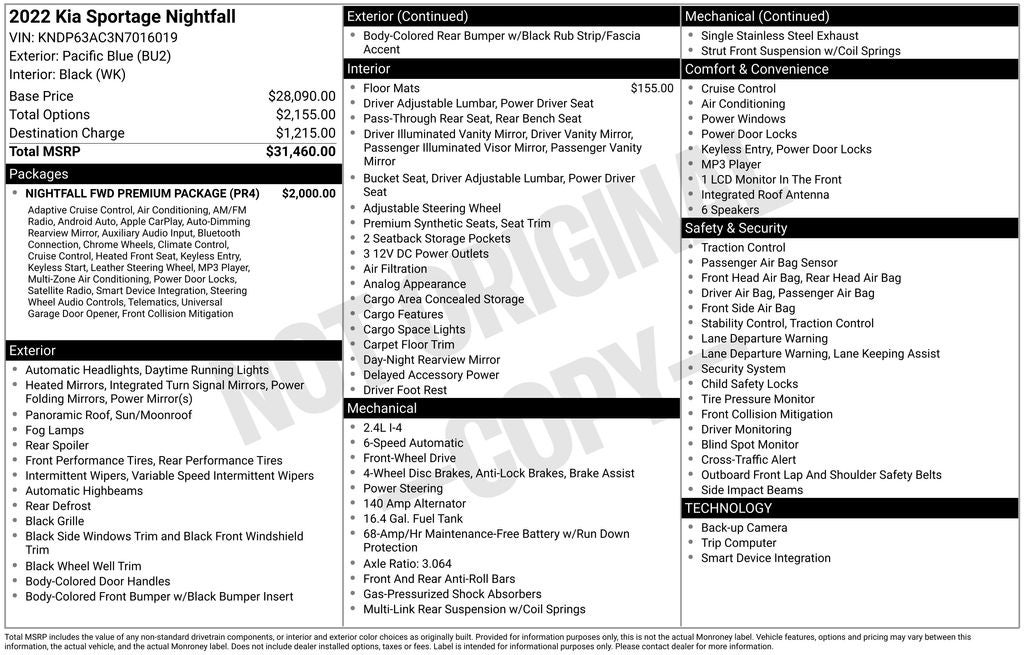 2022 Kia Sportage Nightfall