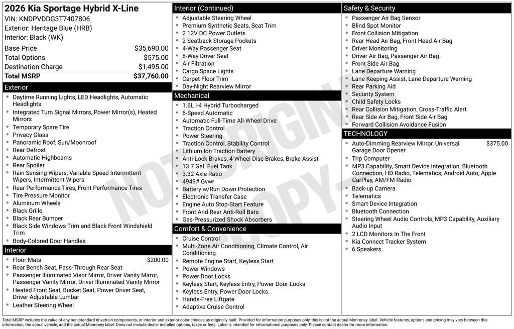 2026 Kia Sportage Hybrid X-Line