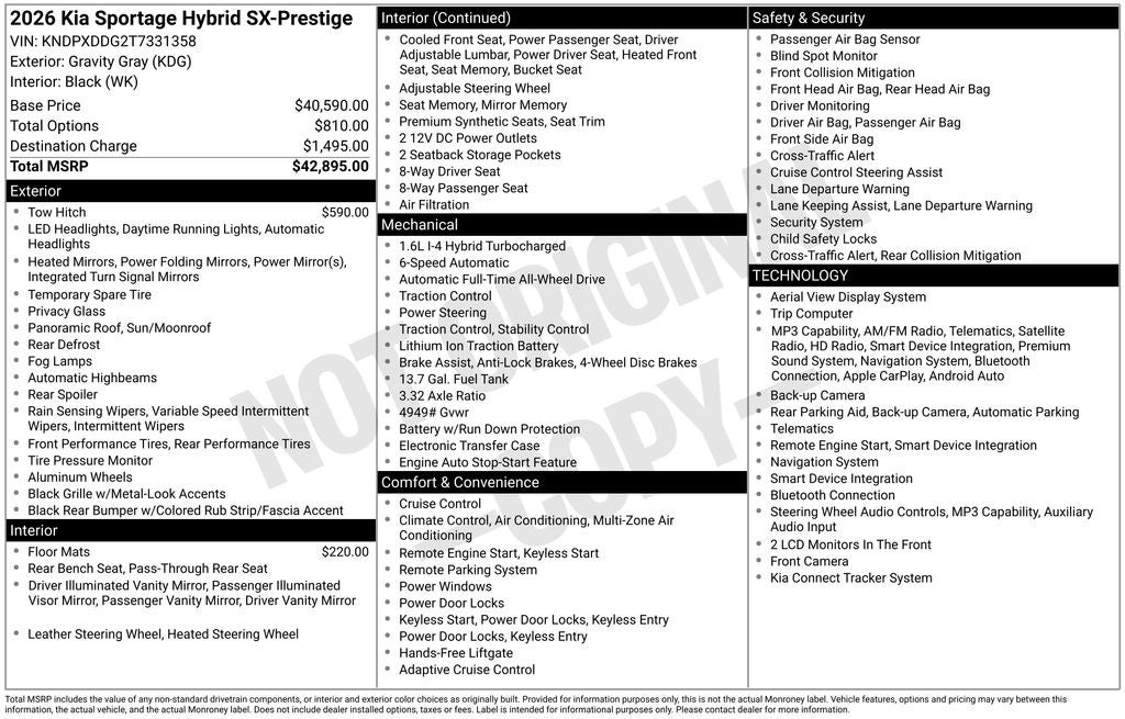 2026 Kia Sportage Hybrid SX-Prestige