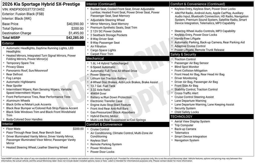 2026 Kia Sportage Hybrid SX-Prestige