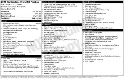 2026 Kia Sportage Hybrid SX-Prestige