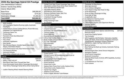 2026 Kia Sportage Hybrid SX-Prestige