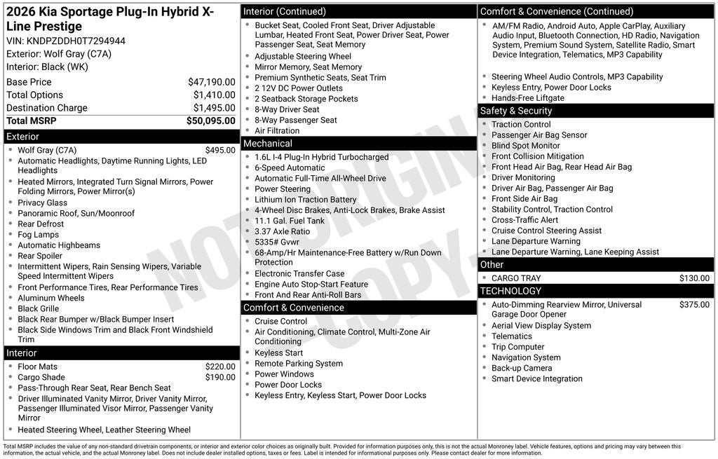 2026 Kia Sportage Plug-In Hybrid X-Line Prestige
