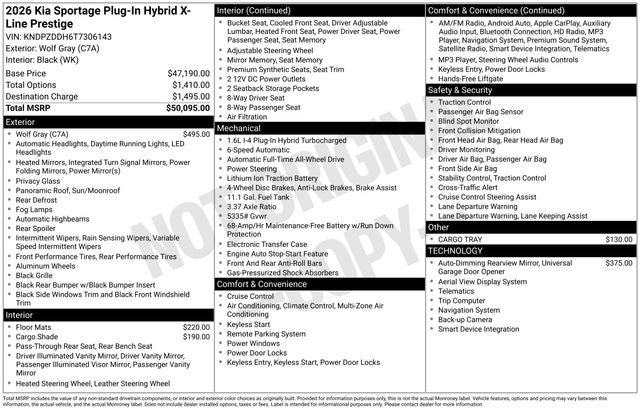 2026 Kia Sportage Plug-In Hybrid X-Line Prestige