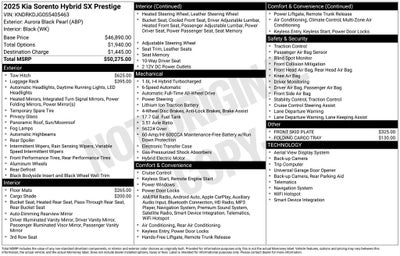 2025 Kia Sorento Hybrid SX Prestige