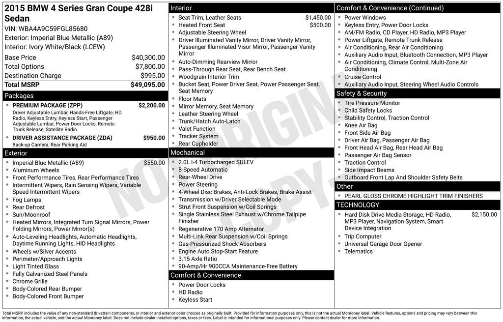 2015 BMW 4 Series 428i Gran Coupe