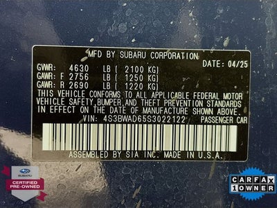 2025 Subaru Legacy Premium