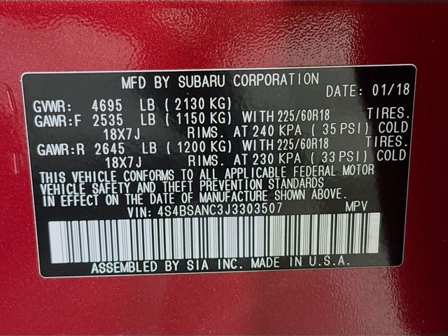 2018 Subaru Outback 2.5i Limited