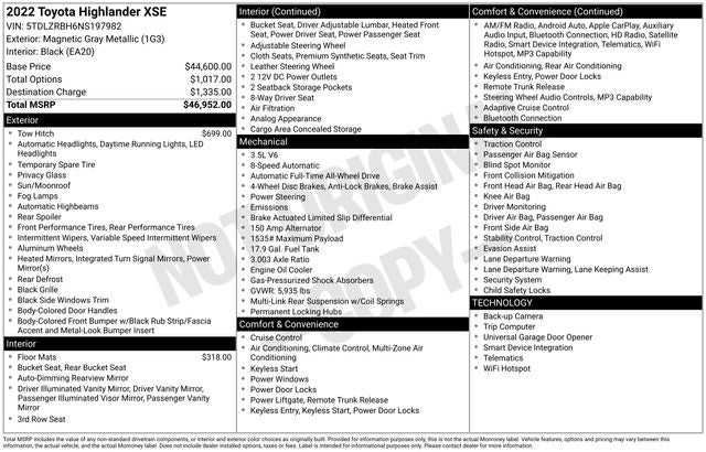 2022 Toyota Highlander XSE
