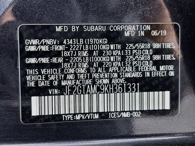 2019 Subaru Crosstrek 2.0i Limited