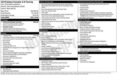 2018 Subaru Forester 2.5i Touring