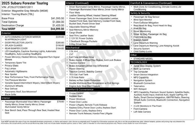 2025 Subaru Forester Touring