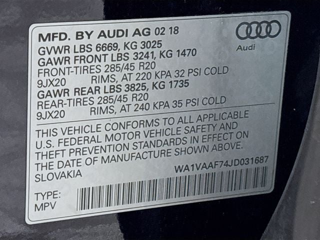 2018 Audi Q7 3.0T Prestige quattro