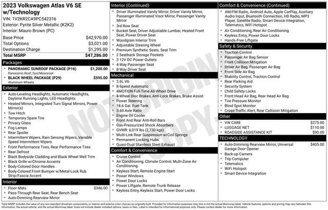 2023 Volkswagen Atlas 3.6L V6 SE w/Technology